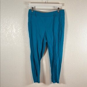 J. Jill Love Linen Capri Blue Linen Blend Pull On Crop Pant Front Seam Size Med
